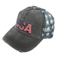 U.S.A EMBROIDERED MESH BASEBALL CAP